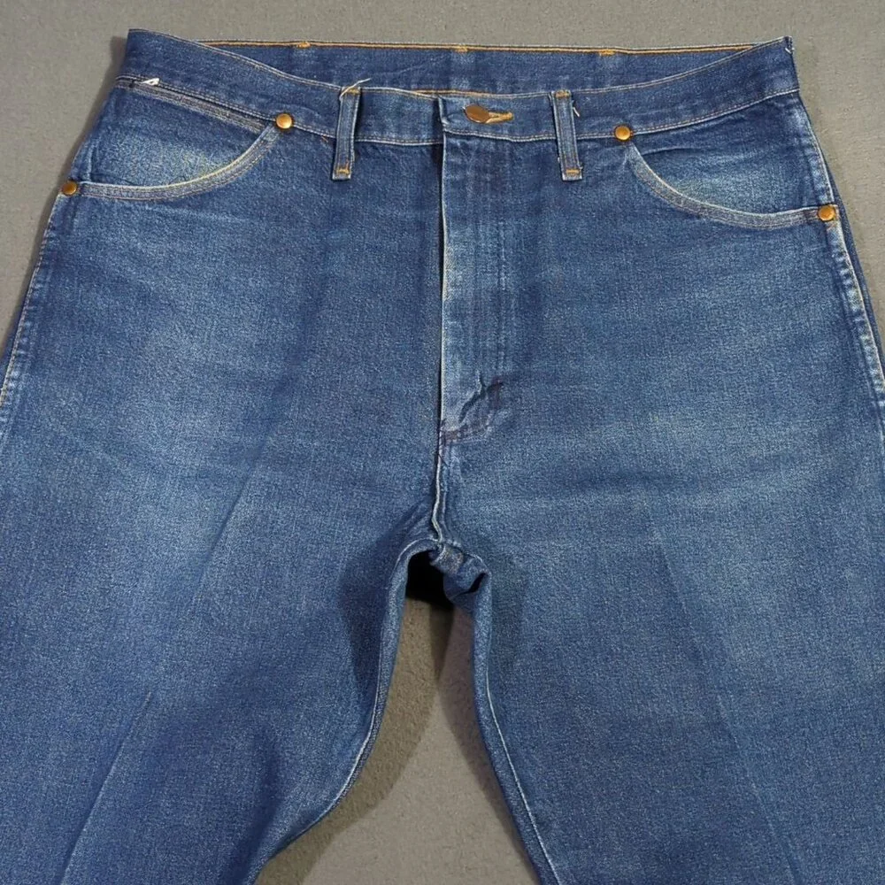 Wrangler VTG Jeans Men's 38x33 Fits 34x33 Blue 13MWZ Cowboy Cut Western USA Made